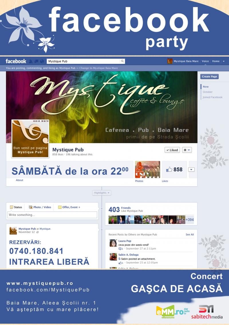 Facebook Party la Mystique Pub Baia Mare